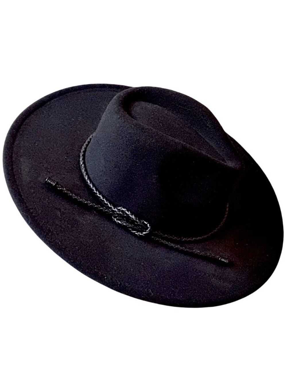 Set of 2 Bolos & Cowboy Fedora Hat S/M Braided Rope Trim